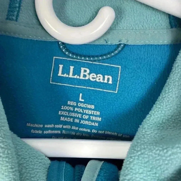 L.L. Bean Women’s Large Hooded Fleece Jacket Blue Casual Comfortable Cozy Winte - Picture 4 of 7